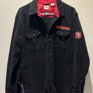 Levis NFL 49er Black Shirt Jacket Longsleeve Black Size L EUC